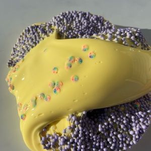 Scented Banana Pop Explosion Slime! Floam Beads! Sprinkles! Asmr, Relaxing!.